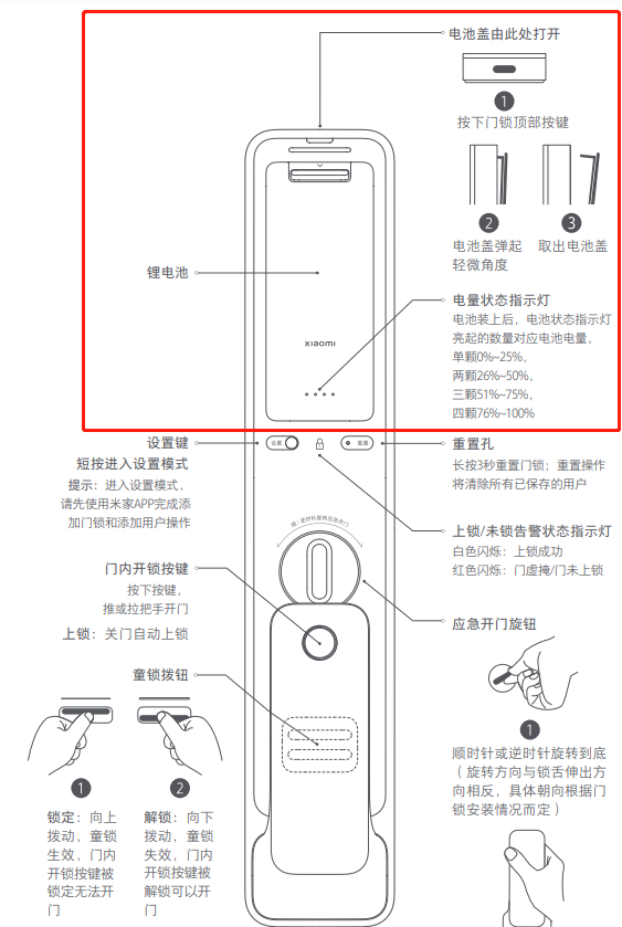 门禁控制设备与密码锁电池安装