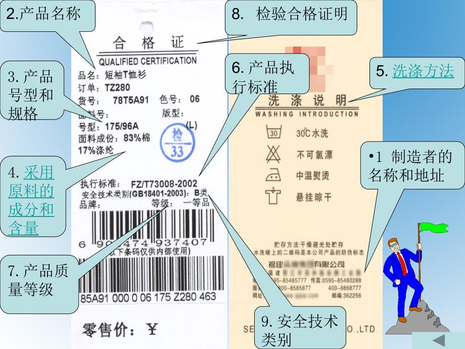 学生服与采集标签和鉴定标签