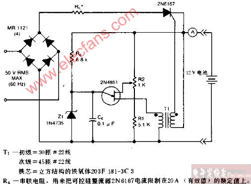 镍镉电池与稳压器取样电路