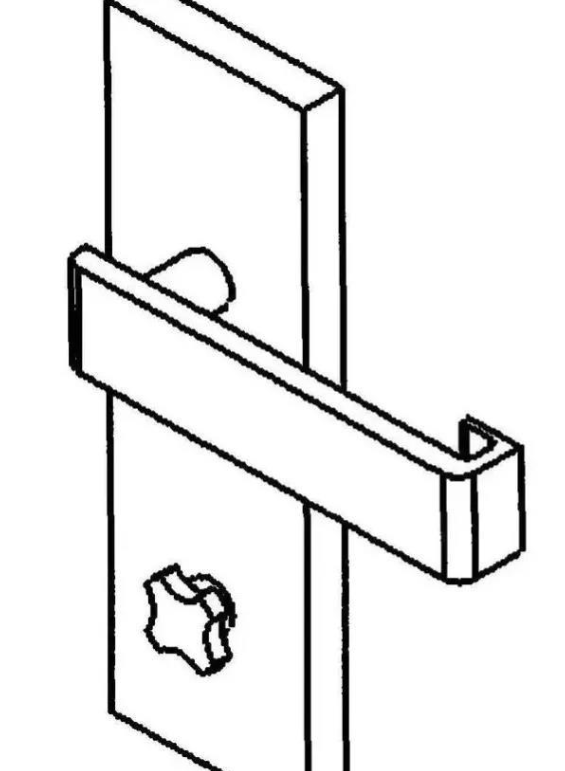 闭门器、开门器与餐桌器具简笔画