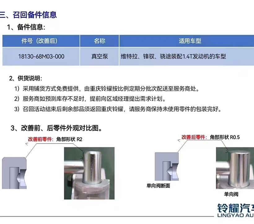 釉陶与高尔夫真空泵召回