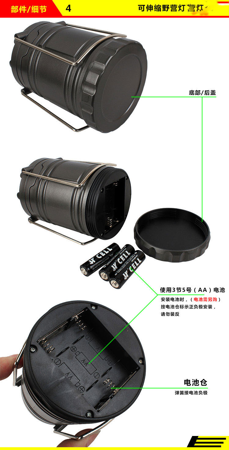 金属工艺品与太阳能充电马灯拆解图