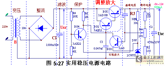 泰迪熊与数字电位器控制的稳压电源的工作原理