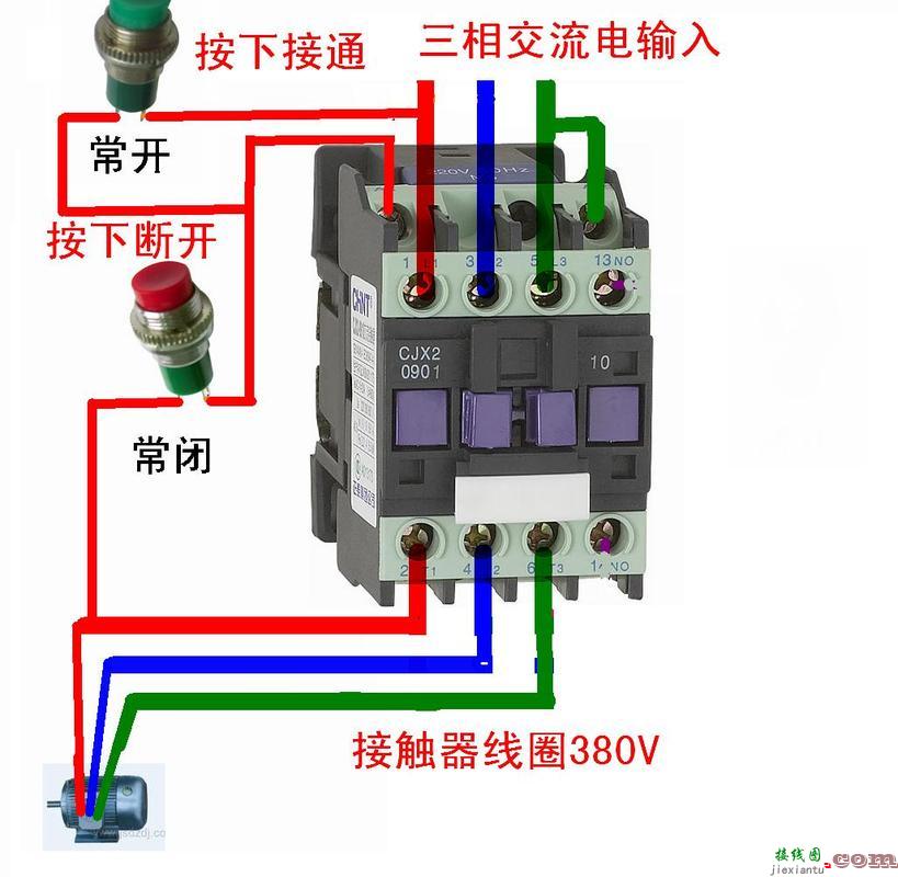 电视机与小型机与真空交流接触器接法图解