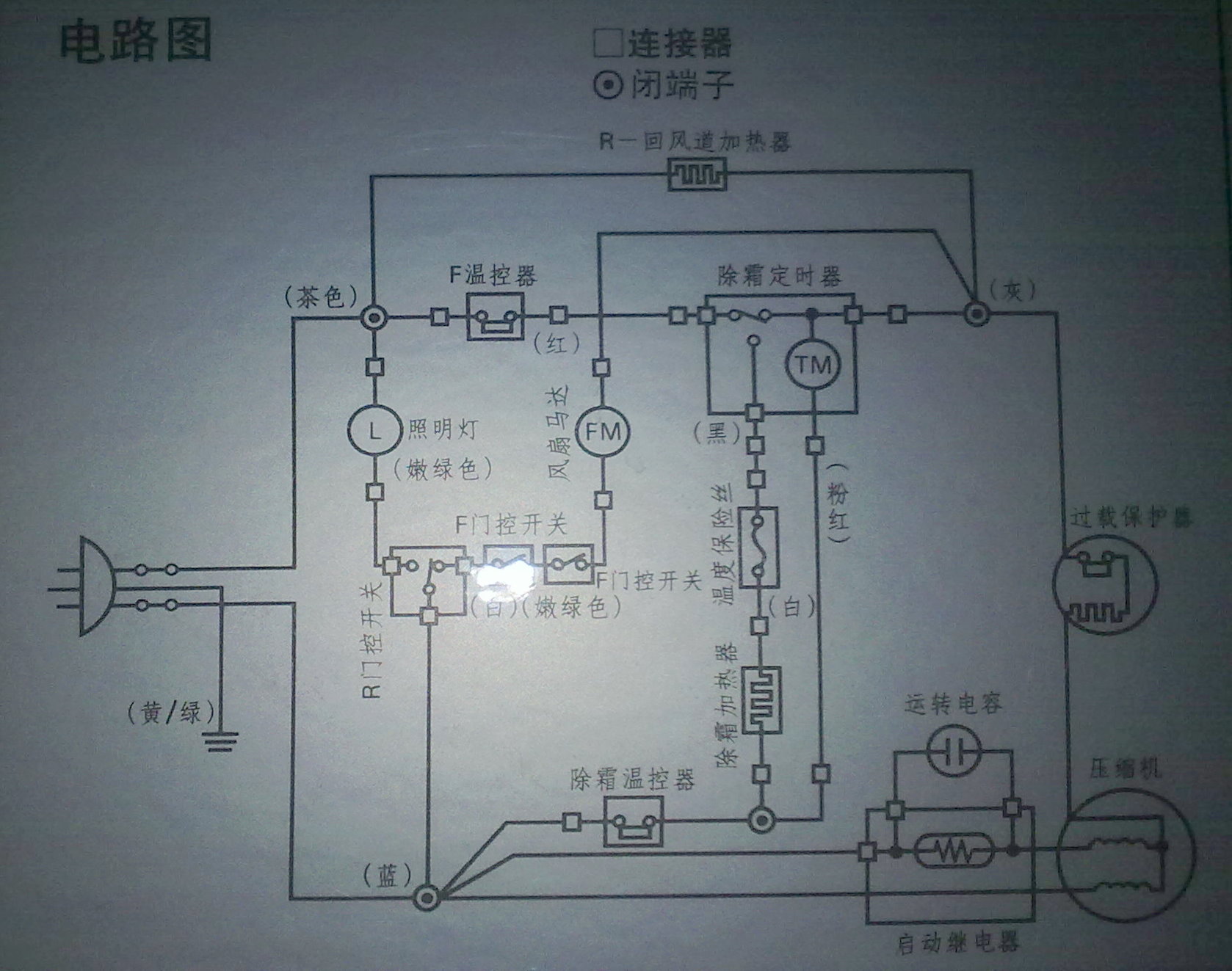 冰箱冰柜与干手器与压力表怎样接线图解