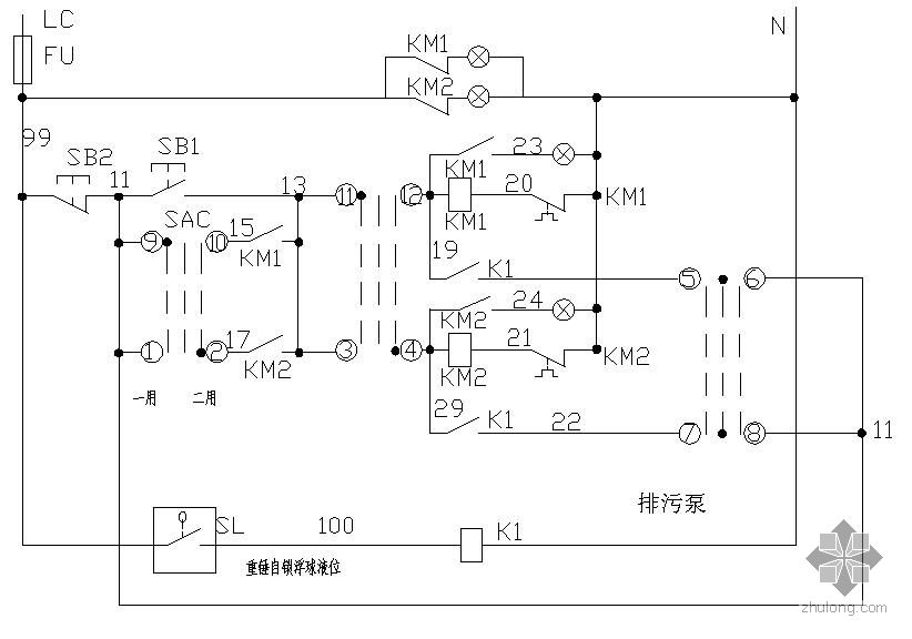 印花府绸与排污泵电路图工作原理