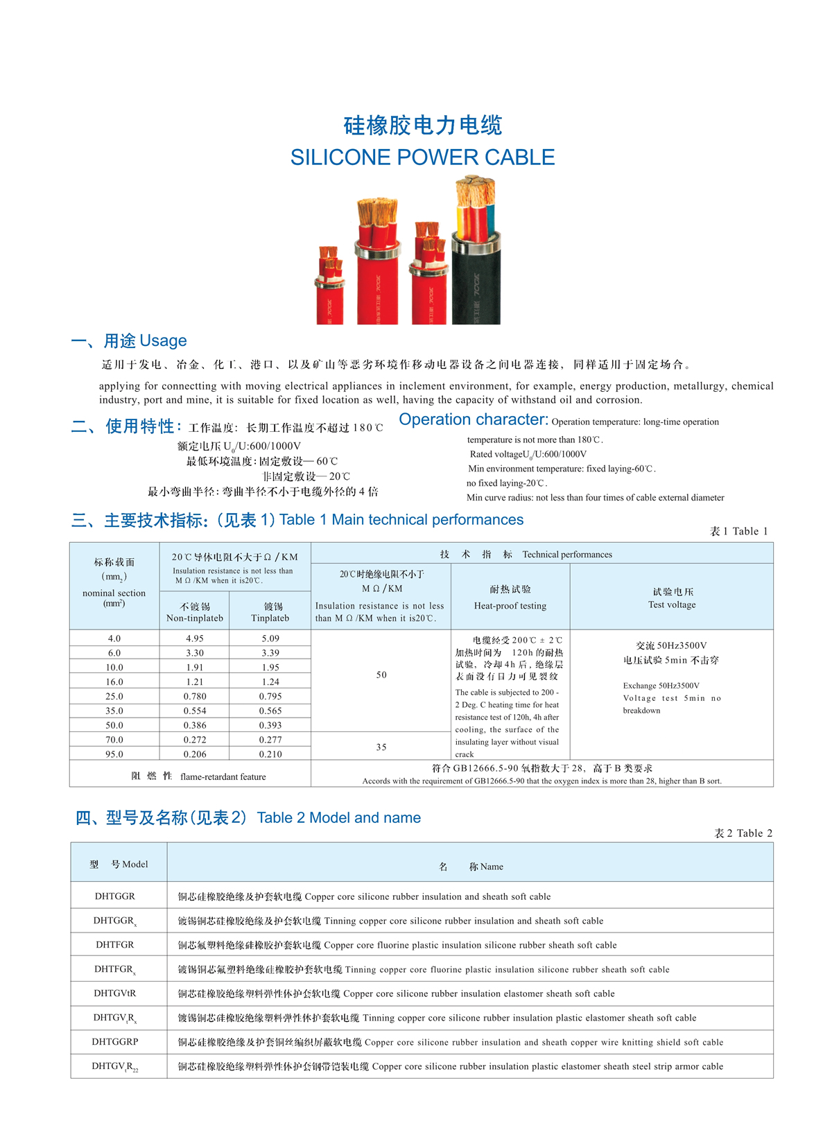 钻床与硅橡胶电力电缆标准