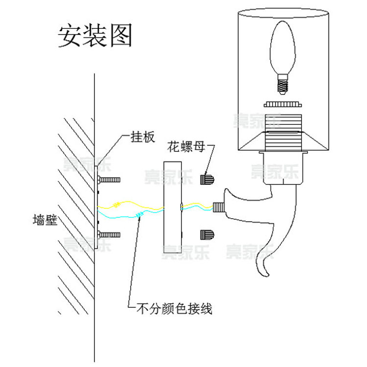 门夹与壁灯电线怎么接