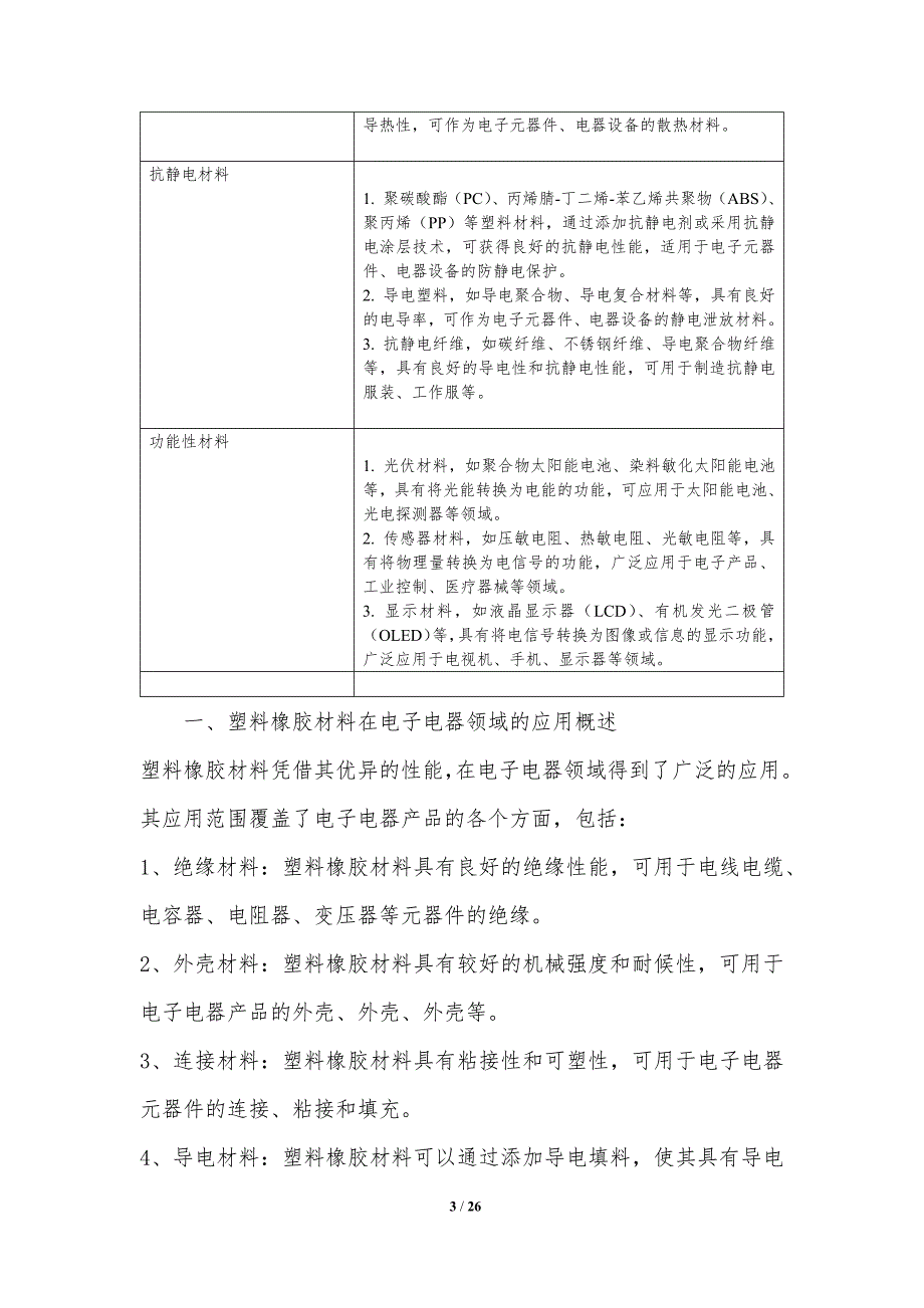 电子塑料与橡胶材料的优缺点