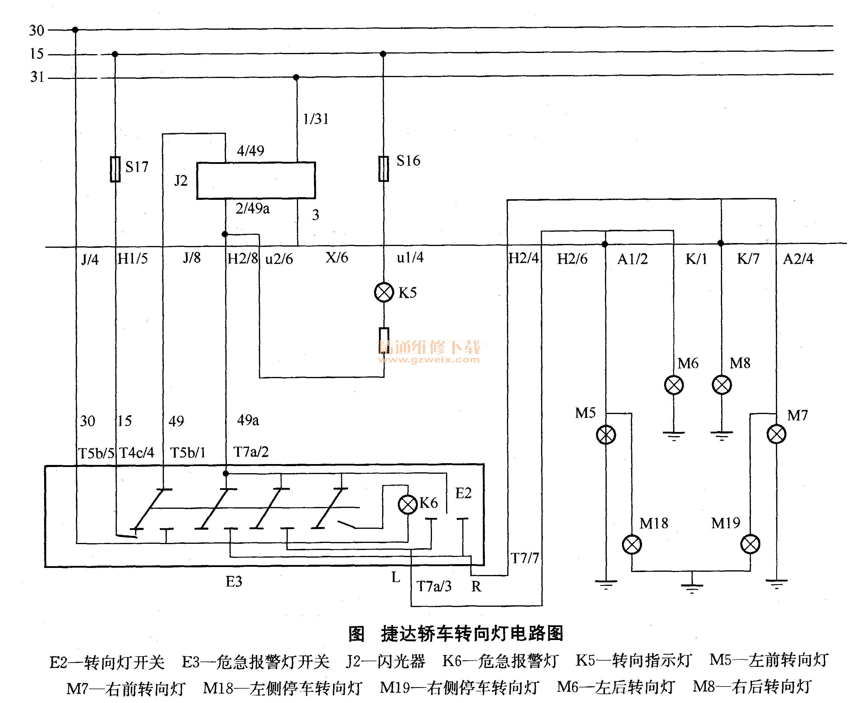 车顶灯与捷达与路灯电缆故障指示器接线图