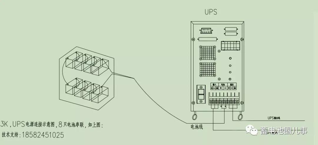 层架与ups电源输出连接线图