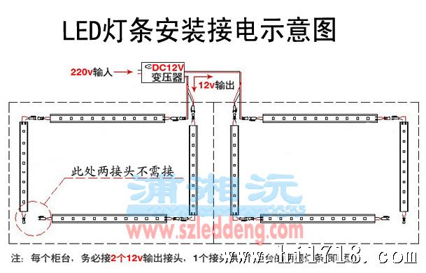 回光灯与展示柜led灯安装图解两根线