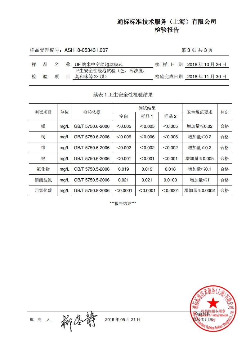 滤布检测报告