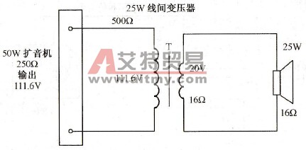 电力变压器与公共广播的音箱怎么布线接线