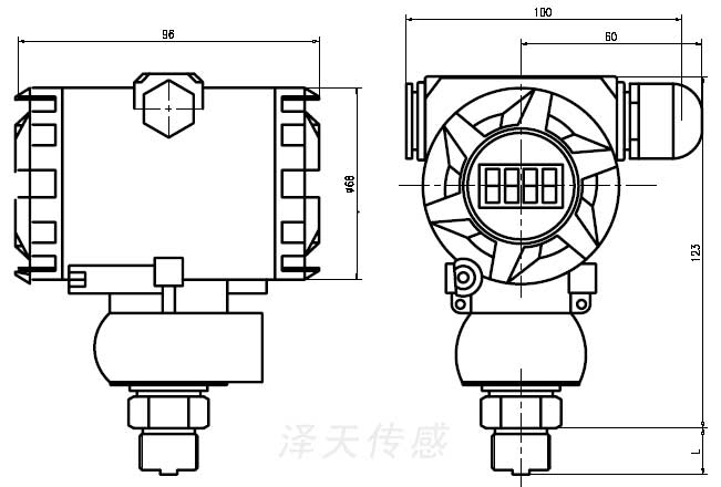 压力变送器cad图例