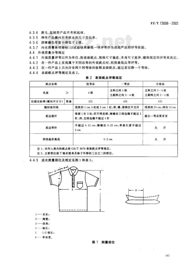 针织运动服执行标准