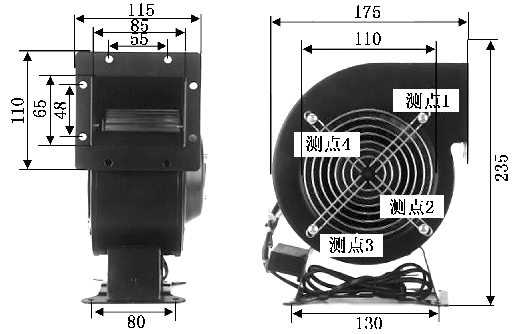 信号发生器与风机排风口距离