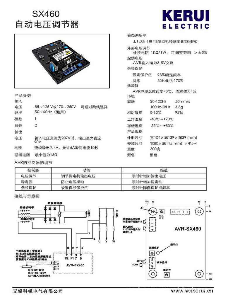 发电机调速板面板说明