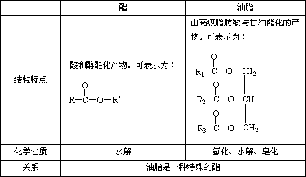 酯类和脂类的区别