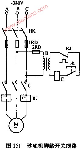 砂轮机电气控制原理图