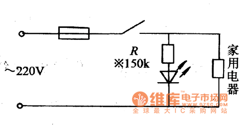 发光二极管电源指示灯电路