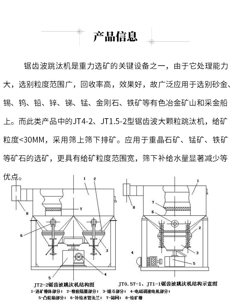 跳汰机选矿原理