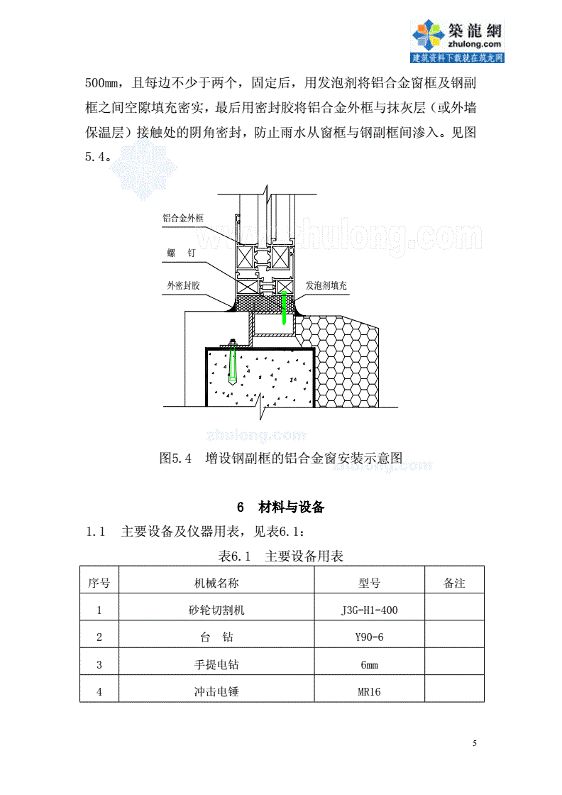 工程窗副框材料要求