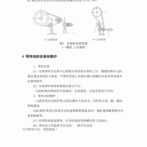 带传动如何安装与维护