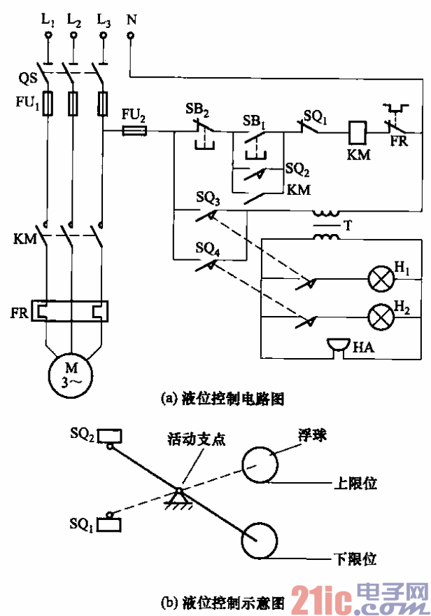 双浮球液位控制电路图