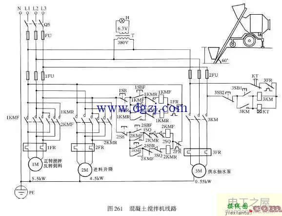 搅拌机电控箱接线路图