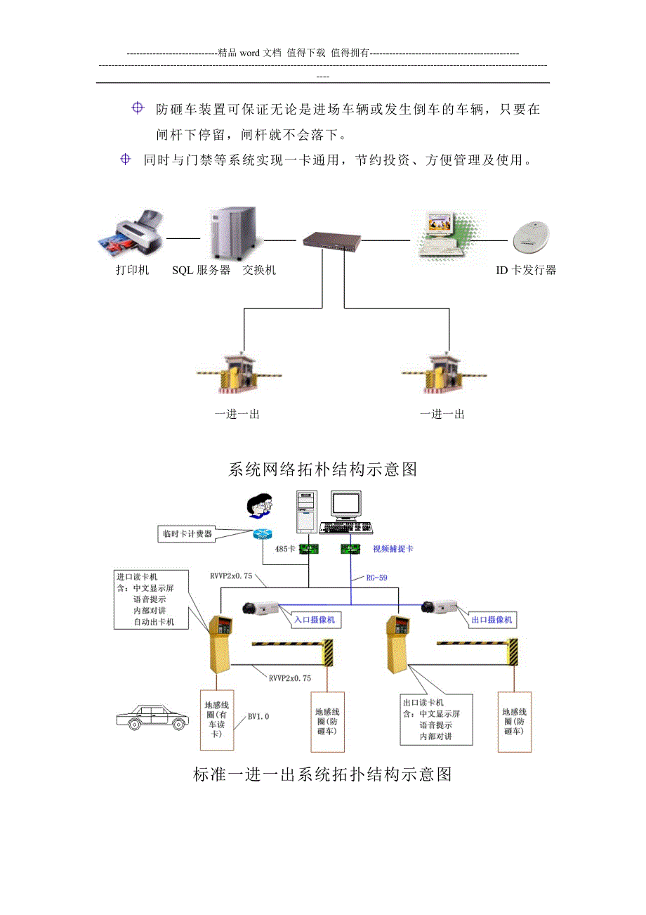 智能停车场硬件系统结构图