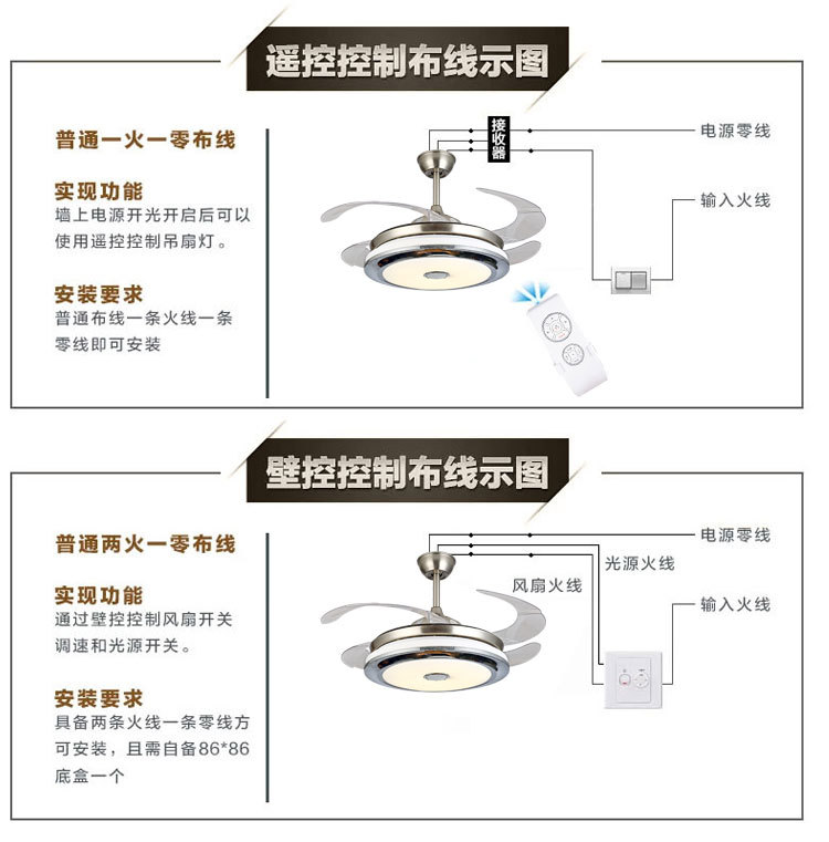 音响风扇灯安装图解