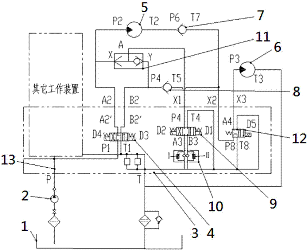 扫地车液压原理图