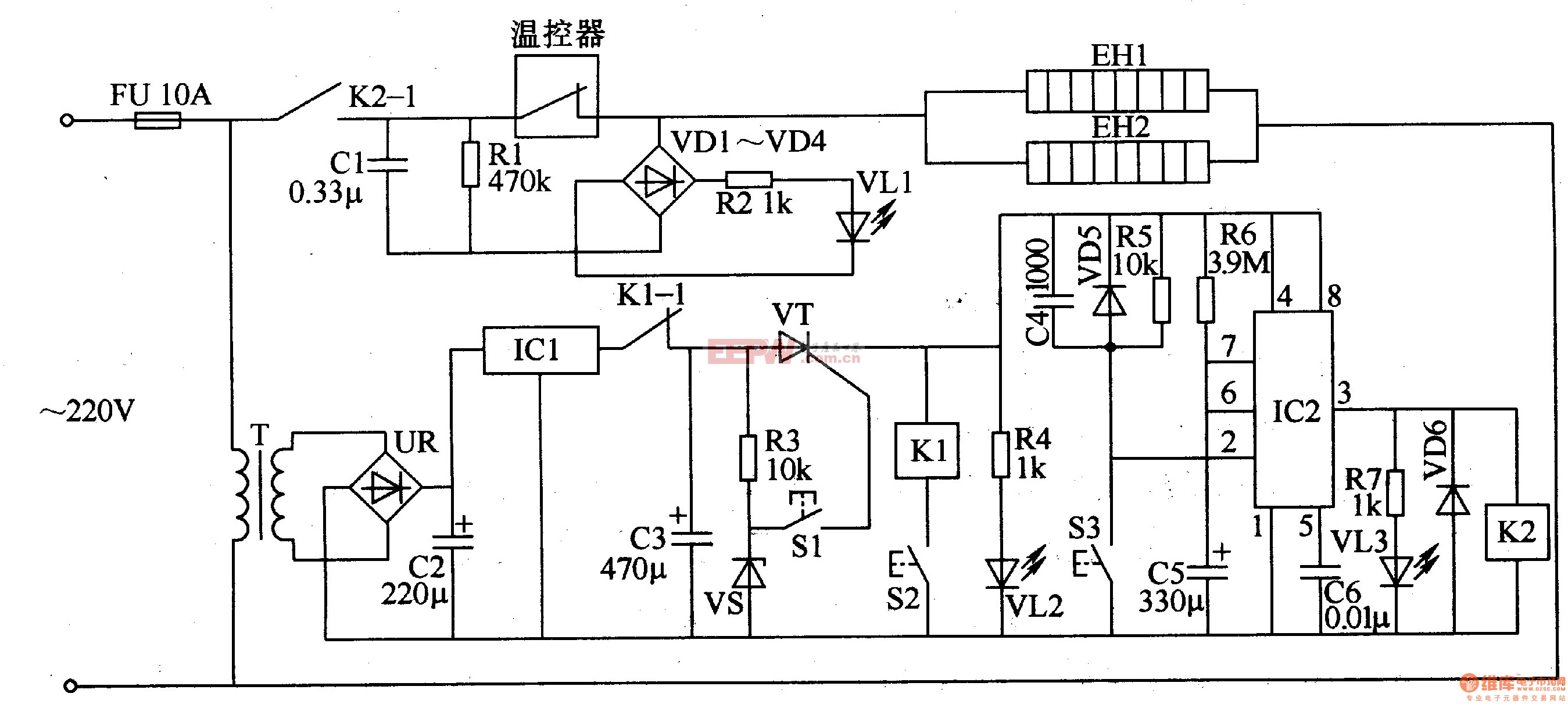 消毒碗柜接线图