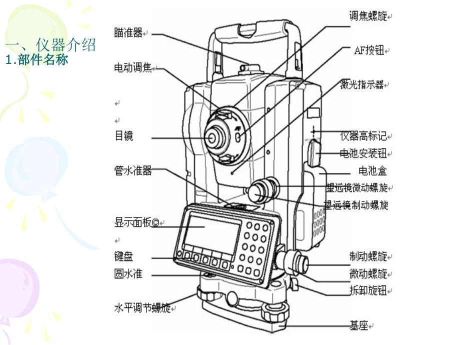 全站仪部件认识