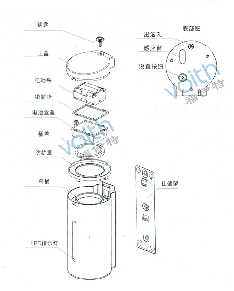 皂液器拆开分解图