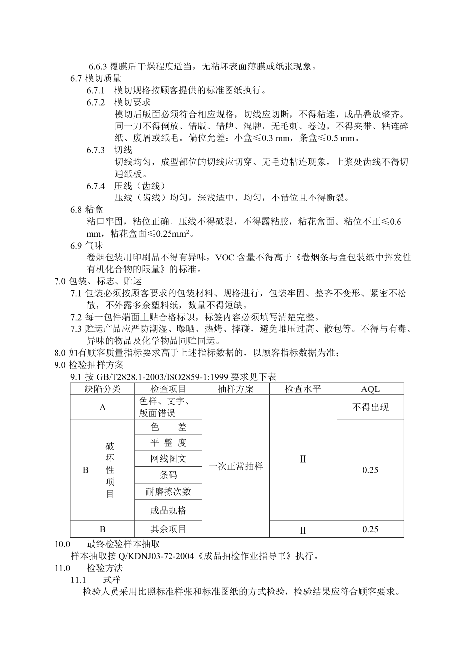 印刷测试标准