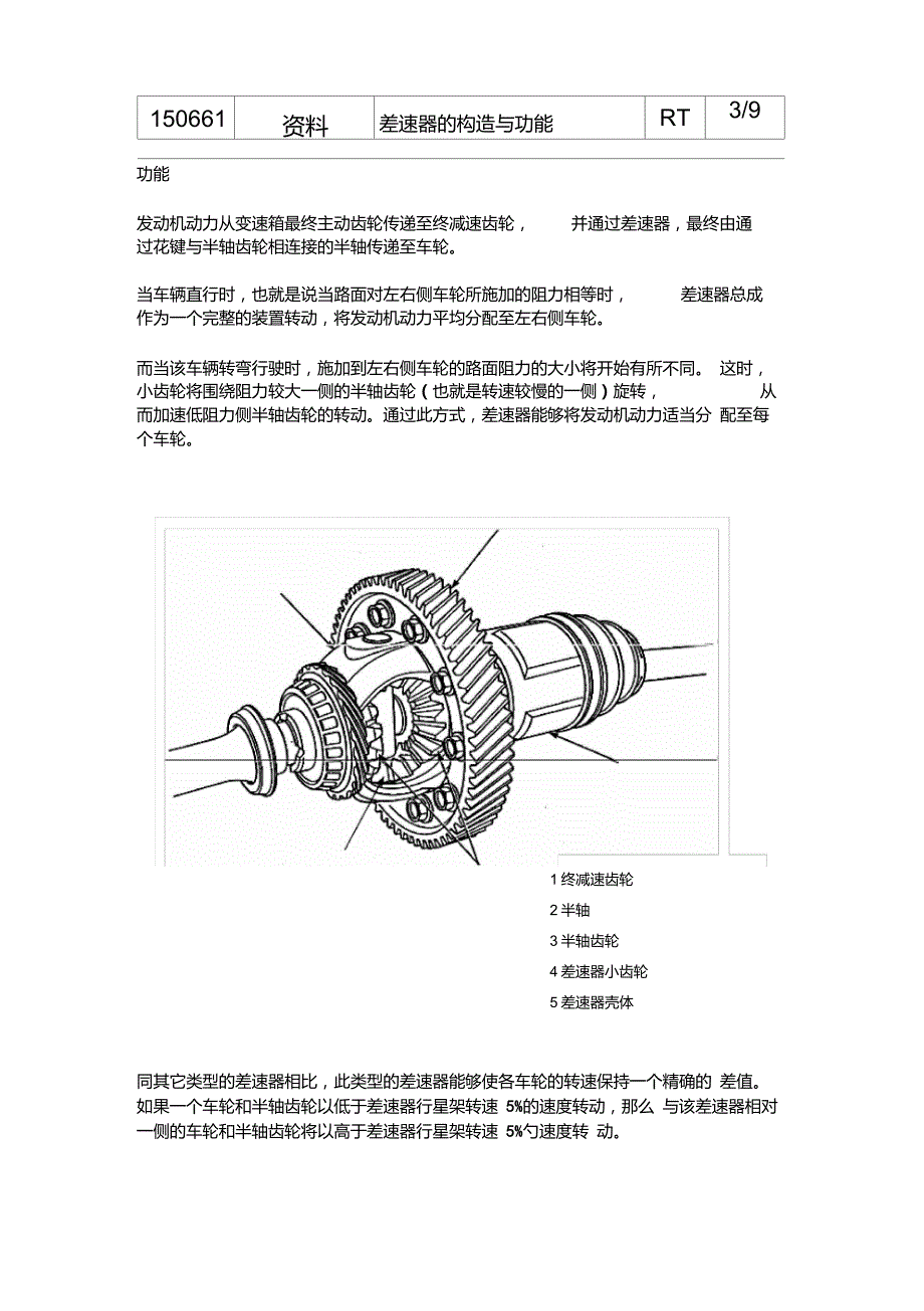 差速器各部件名称及作用