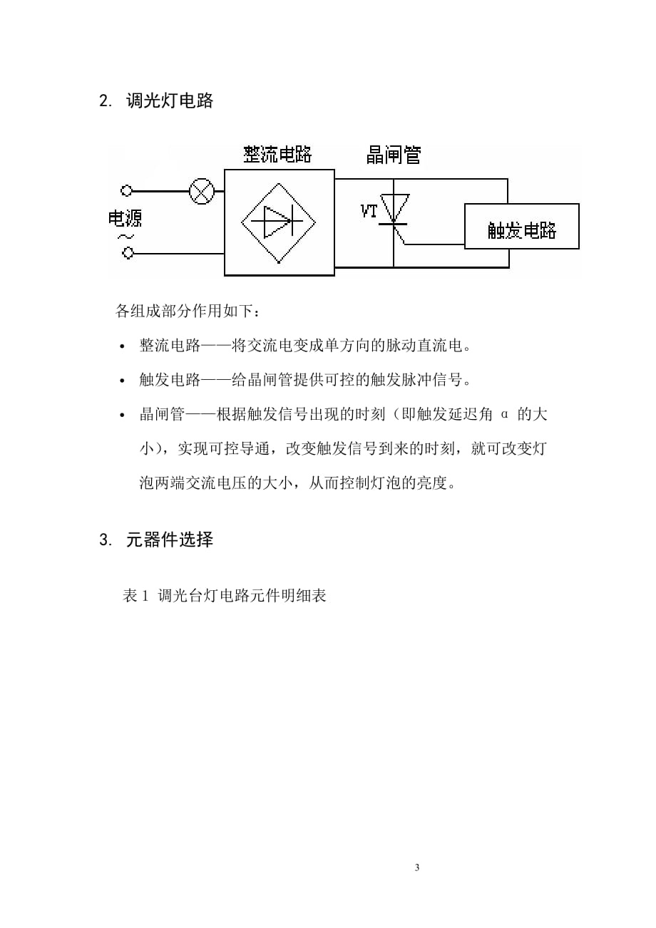 电子调光台灯设计方案