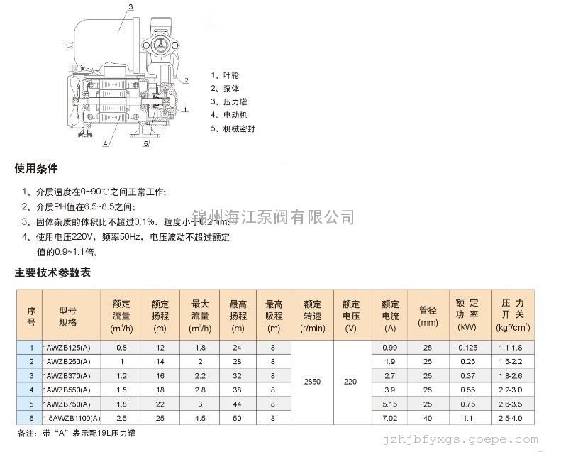 漩涡式自吸电泵型号说明