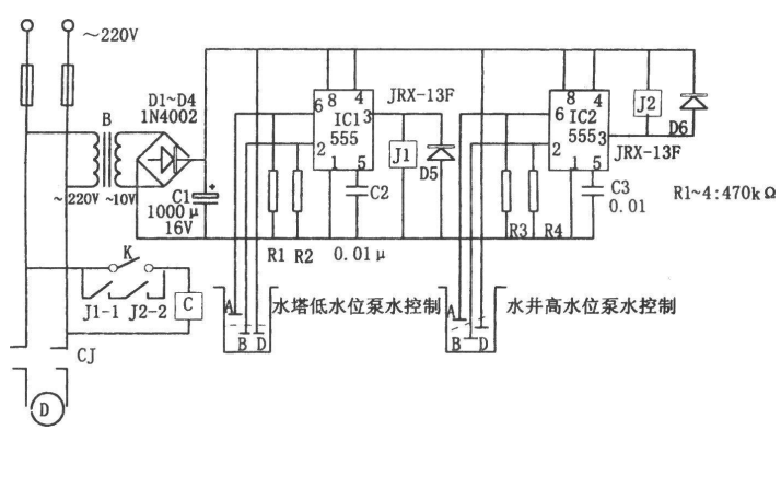 工艺扇与排水系统自动控制电路图片