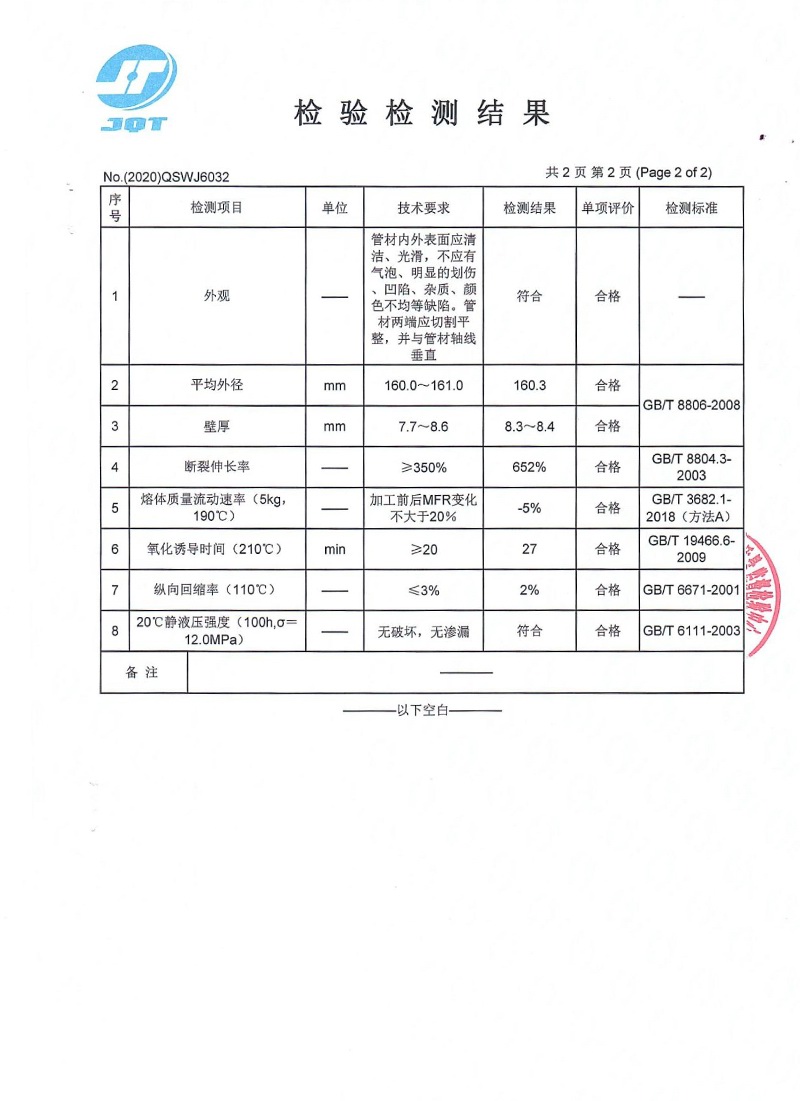 pe管检验报告