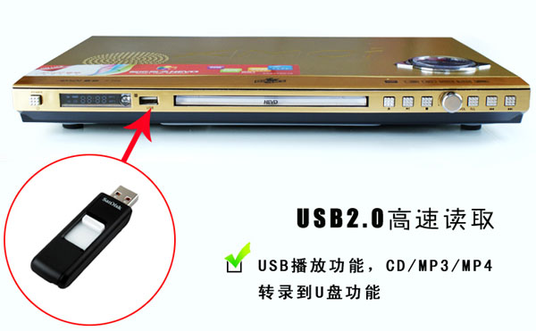u盘插在影碟机上怎么放不出来