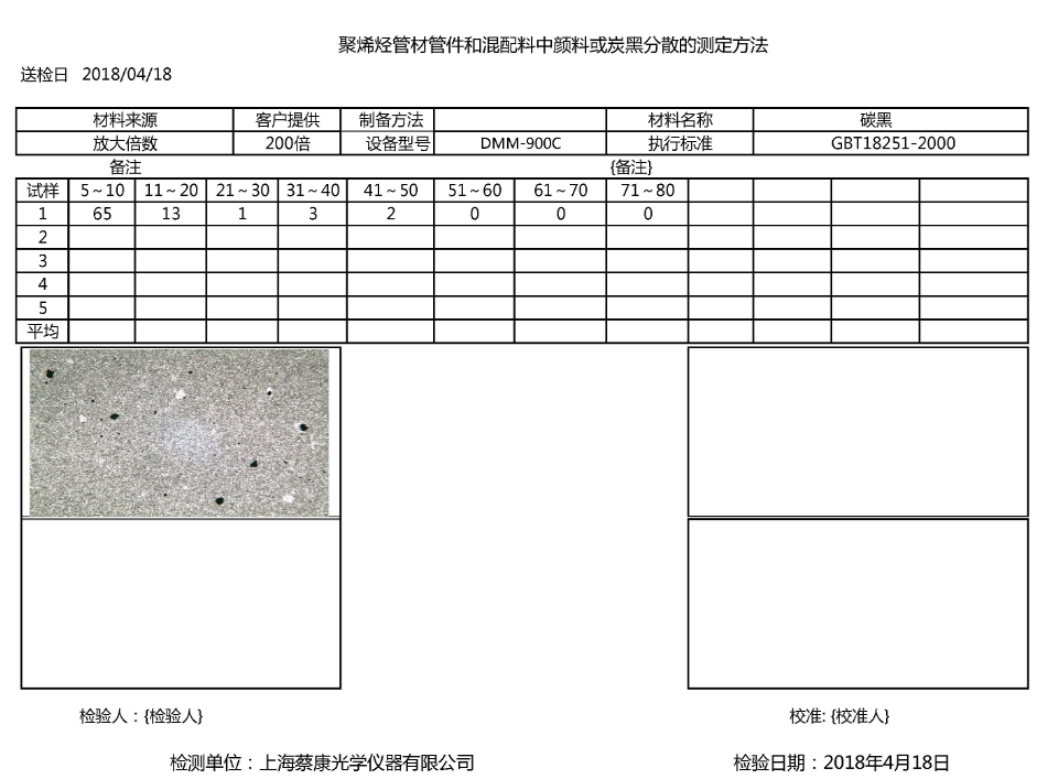 显微镜检测报告