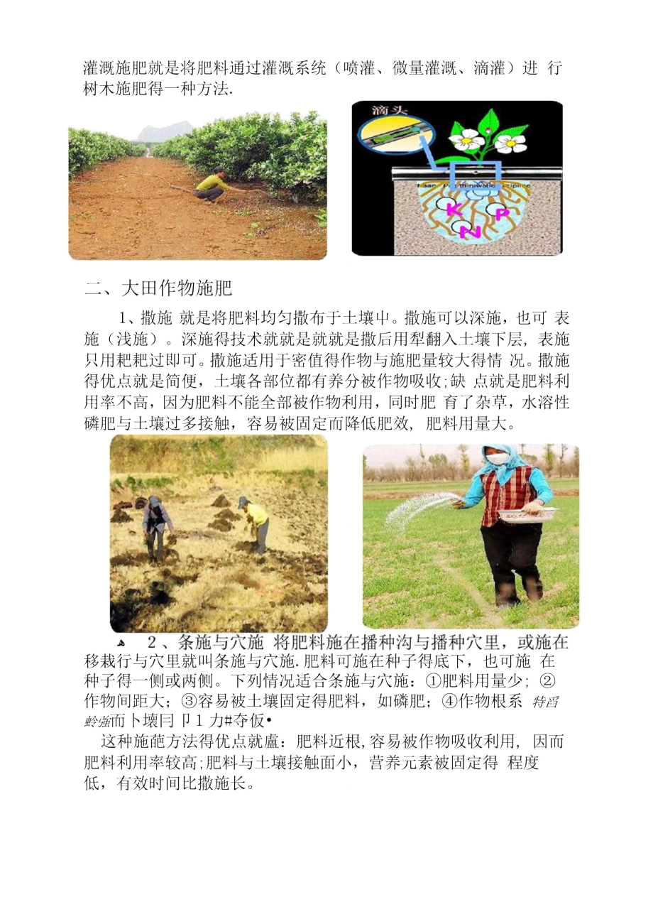各种肥料的使用方法